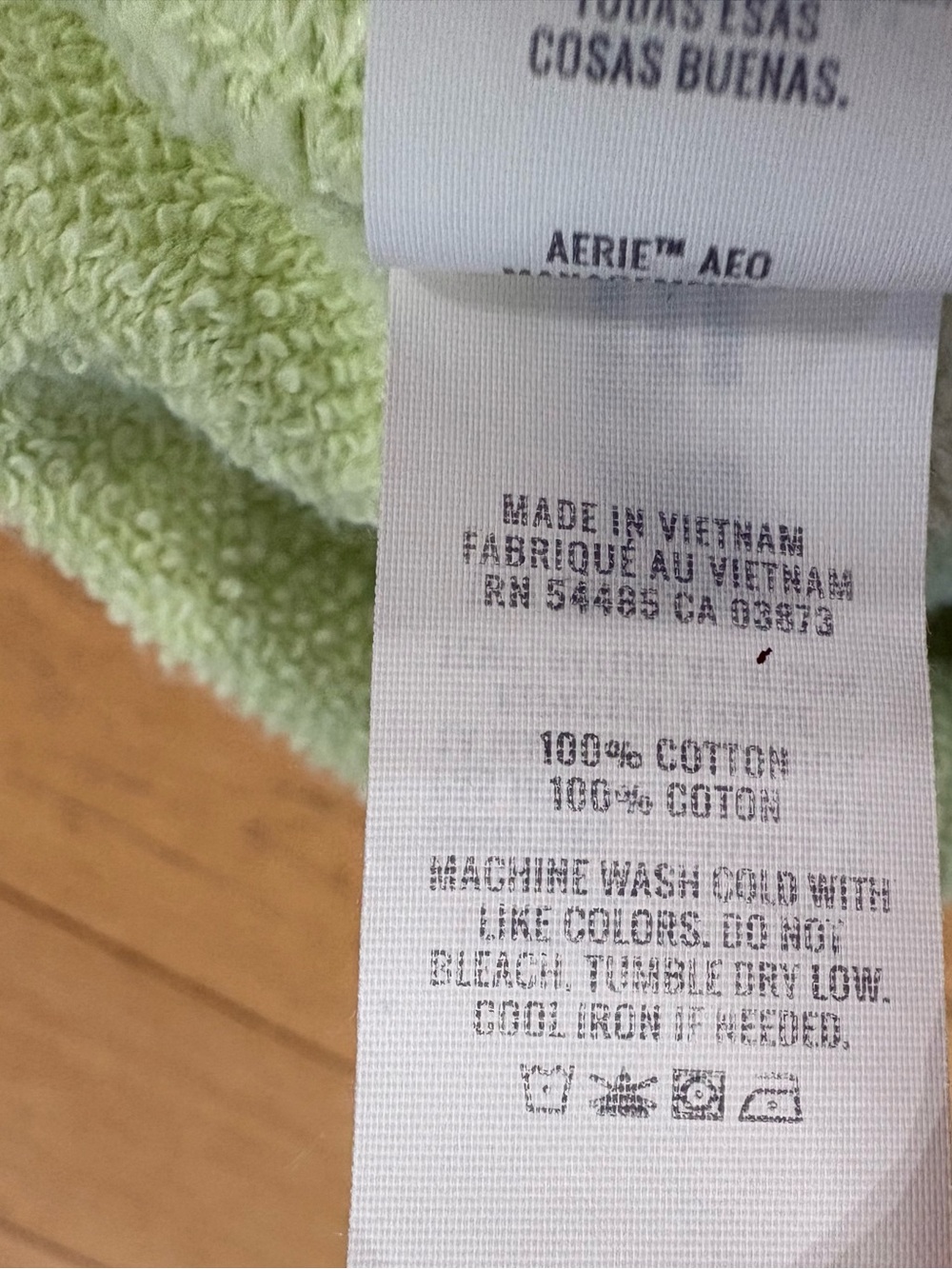 Aerie Poolside Terry Shorts Lime Green L 100% Cotton High Waisted Beach Lounge - Picture 7 of 11